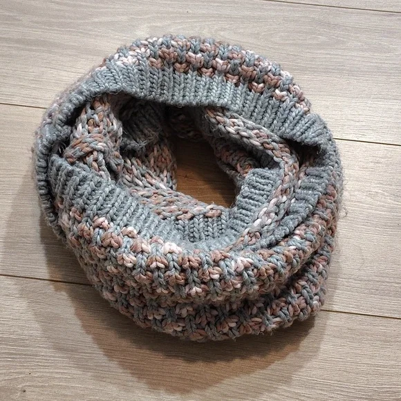 Cozy Knit Infinity Scarf, Warm Mocha Ladies Winter Wrap Scarf - Picture 4 of 4